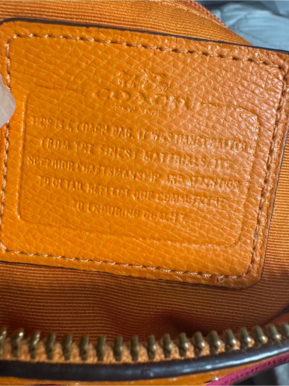 Coach mini Bennett Orange and Pink colorblock Leather Satchel - Picture 8 of 16